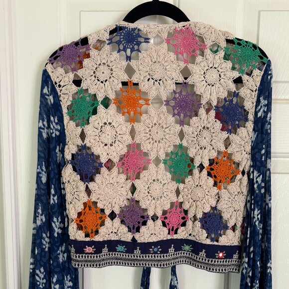 Free People Open Weave Crochet Crop Top - Picture 2 of 5